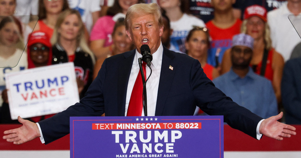 Biden dropped out but remains a focus of the Trump rally in Minnesota